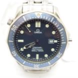 An Omega Seamaster Professional 300m/1000ft wristwatch, lacking winding crown