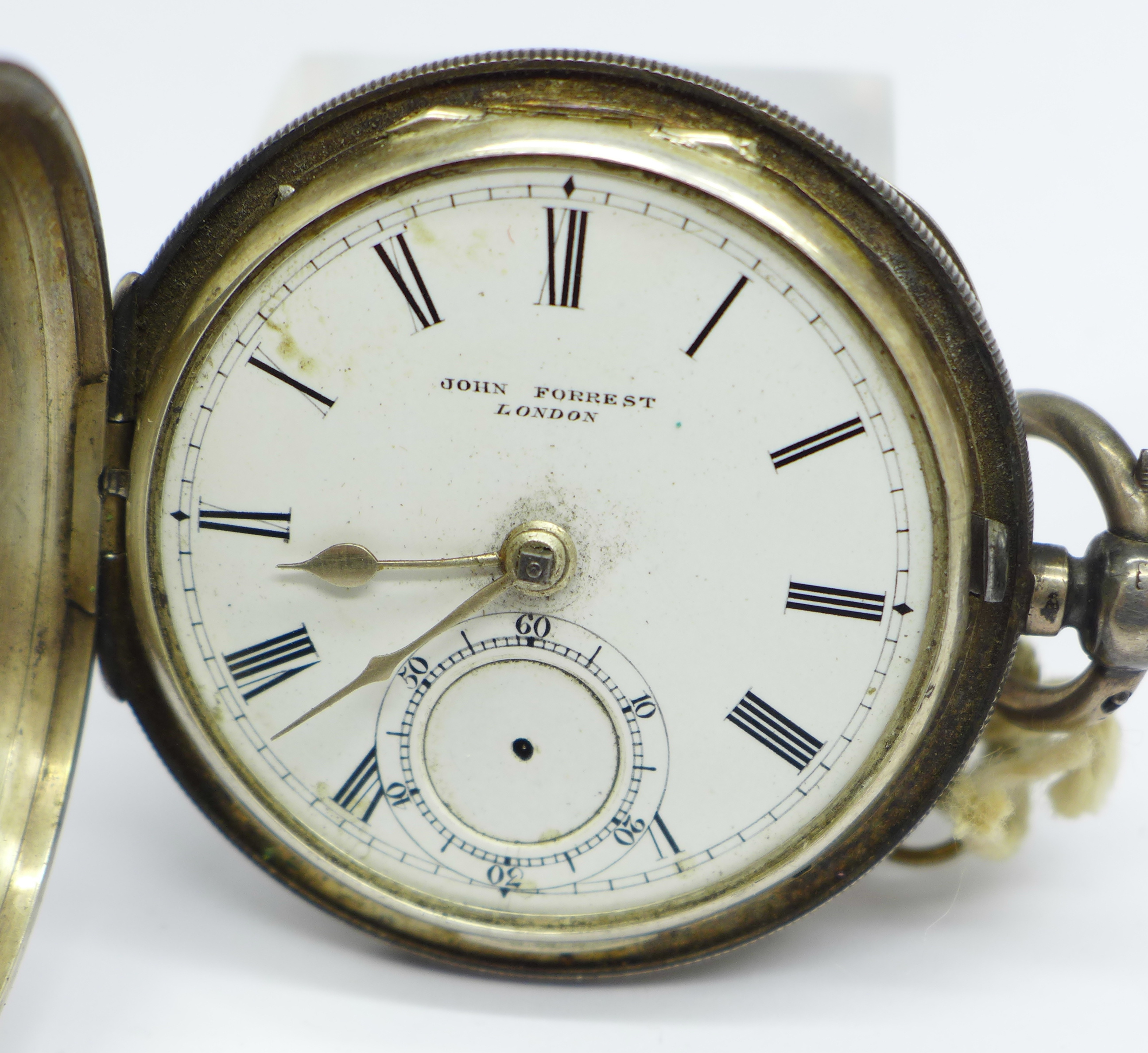A silver cased full-hunter pocket watch by John Forrest, 'Chronometer maker To The Admiralty', - Bild 2 aus 4