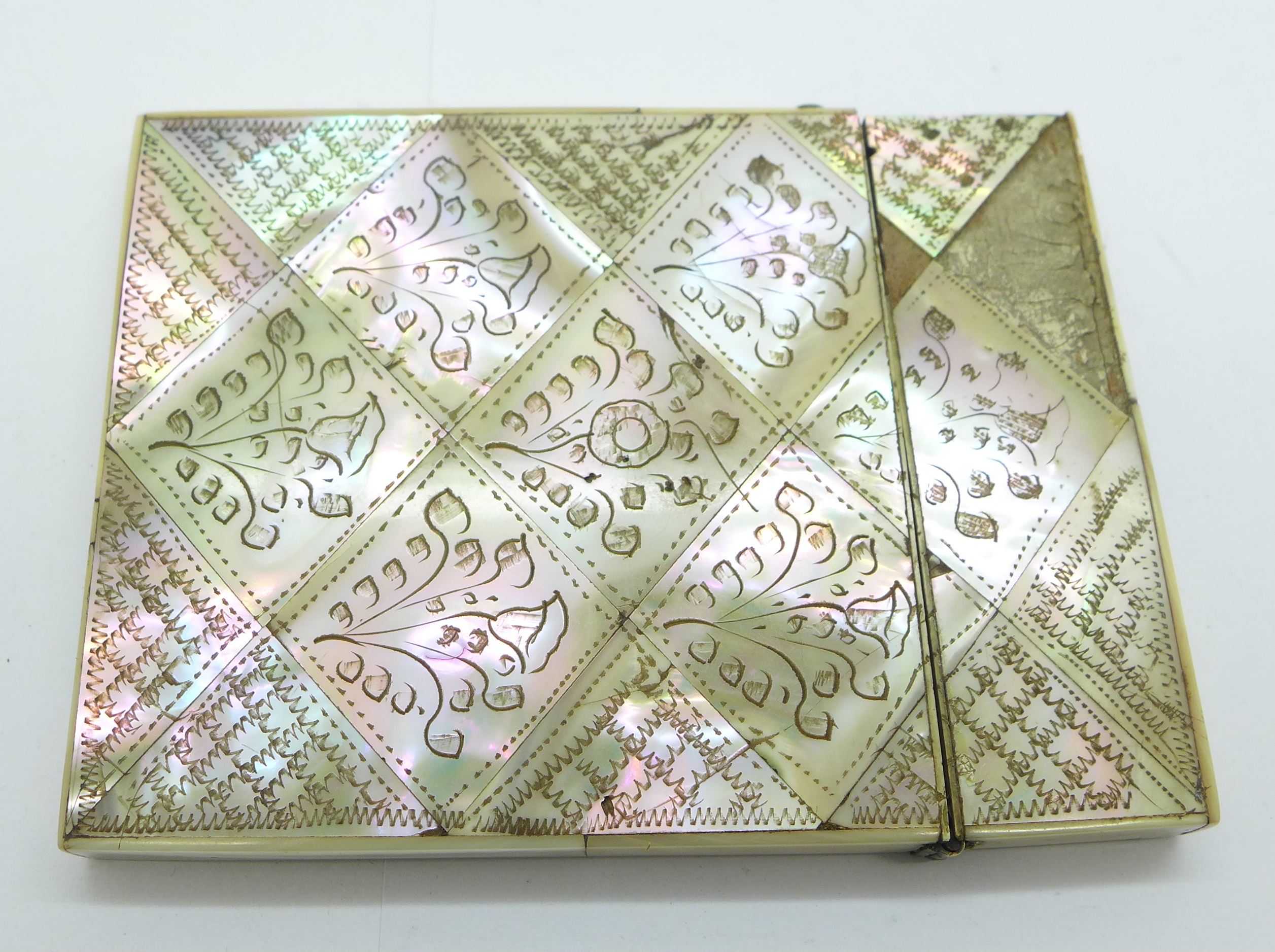 Two mother of pearl card cases, a/f - Image 8 of 8