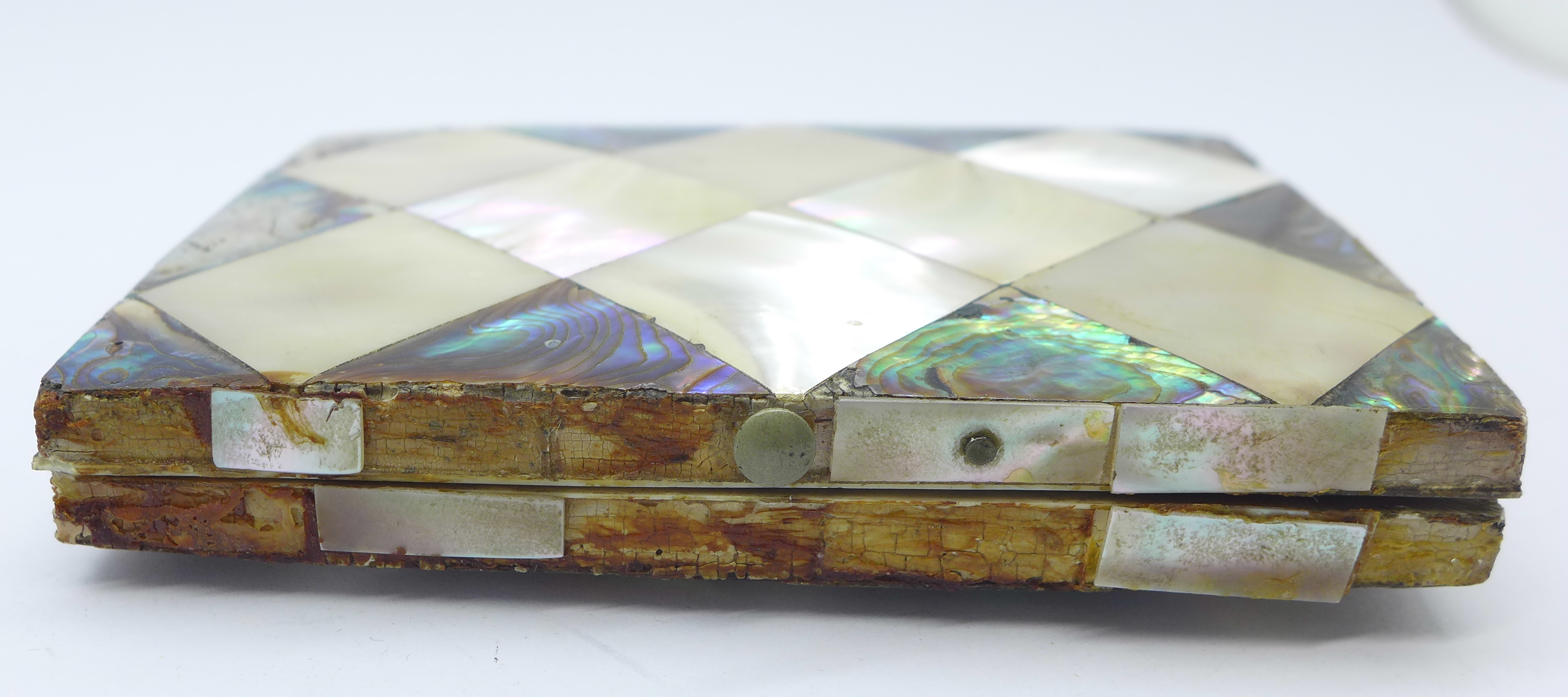 Two mother of pearl card cases, a/f - Image 2 of 8