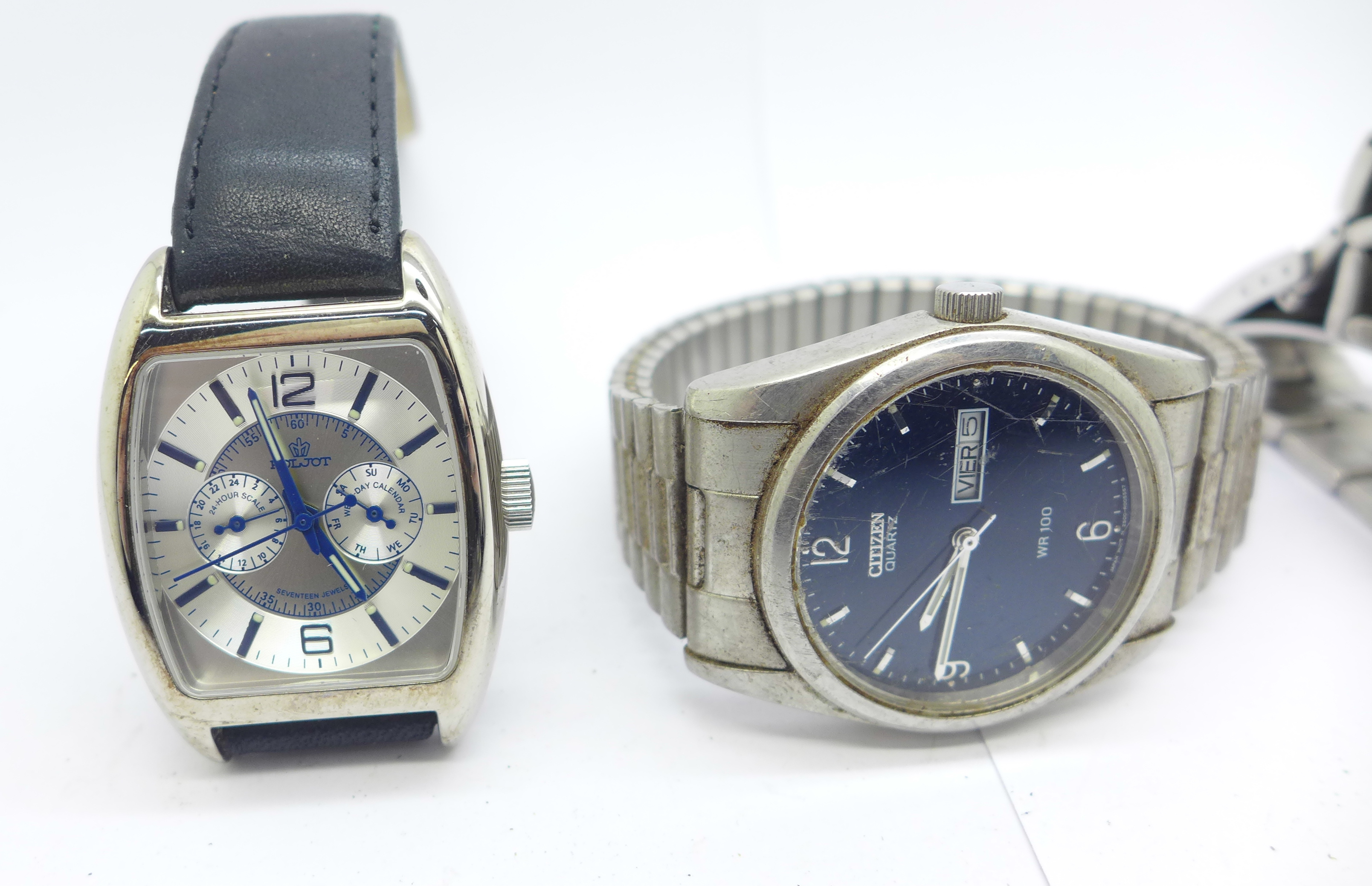 Three wristwatches, Citizen WR100, Poljot and Hugo Boss - Image 2 of 4