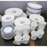 A Wedgwood Glen Mist Susie Cooper design tea and dinner service, twelve cups and saucers, plates,