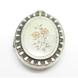 A Victorian silver locket, worn Birmingham date letter, Payton, Pepper & Co., a/f, lacking loop,