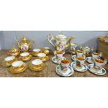 Two tea sets; one Capodimonte Italy (one cup a/f) and one marked Foreign on the base (sugar bowl a/f