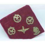 Five Regimental cap badges, comprising an Artist Rifles London Battalion officer's cap badge, two