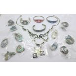 Abalone and mother of pearl set jewellery