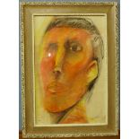 S. Asher, two portraits, pastels, 59 x 39cms and 66 x 55cms, both framed