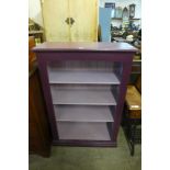 A painted pine open bookcase