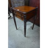 A Regency style mahogany drawer lamp table