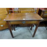 A George III mahogany single drawer side table