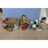 Two boxes of assorted kitchenalia, glass, etc.