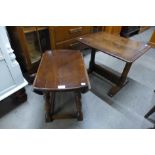 An oak gateleg occasional table and another