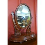 A Victorian mahogany toilet mirror