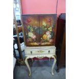 An 18th Century style painted cabinet on stand