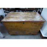 A Victorian camphorwood mule chest