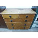 A Victorian pine chest of drawers