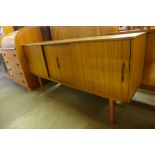 A simulated teak sideboard