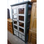 A French style painted two door bookcase