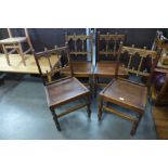 A set of four mahogany and beech chairs