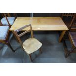 A beech child's desk and chair