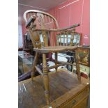 An elm and beech Windsor chair