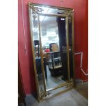 A large gilt French style framed mirror, 184 x 93cms (M33138) #