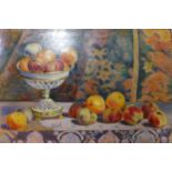 French Impressionist School, still life, oil on board, signed verso Jean Labet, 37 x 55cms, unframed