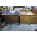 Two oak chests of drawers