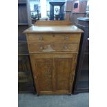 A Victorian pitch pine side cabinet
