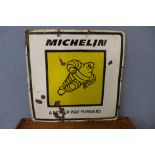 An enamelled Michelin advertising sign
