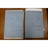 The Gallery of Modern Etchings, two volumes, section 1 and section 5, incomplete, approx. 26 in