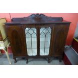 An Edward VII Chippendale Revival mahogany four door breakfront side cabinet, 146cms h, 153cms w,