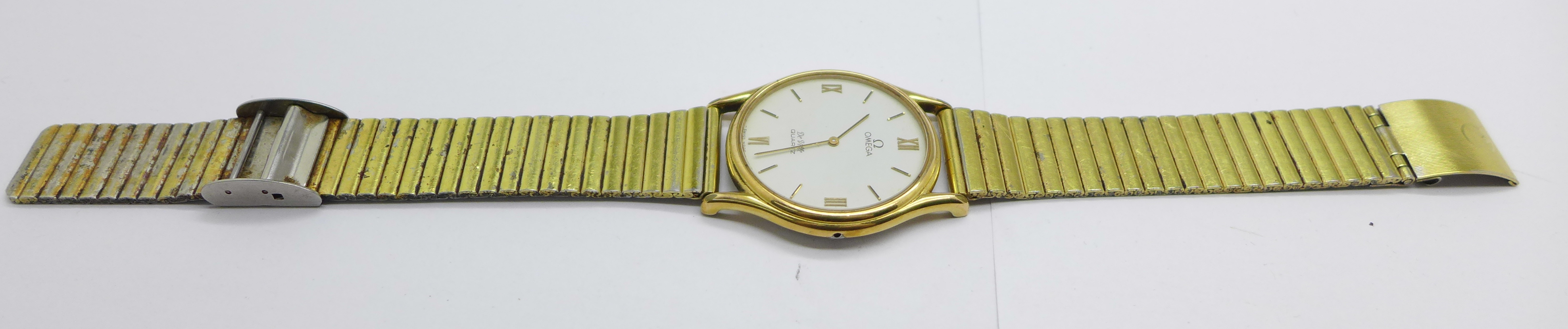 An Omega DeVille quartz wristwatch, lacking crown, (not Omega bracelet) - Image 2 of 5