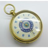 A Swiss pocket watch with Turkish dial, marked Silveram Lever, case dented