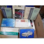 A box of 1950's-1970's car manuals and car owner booklets (29)