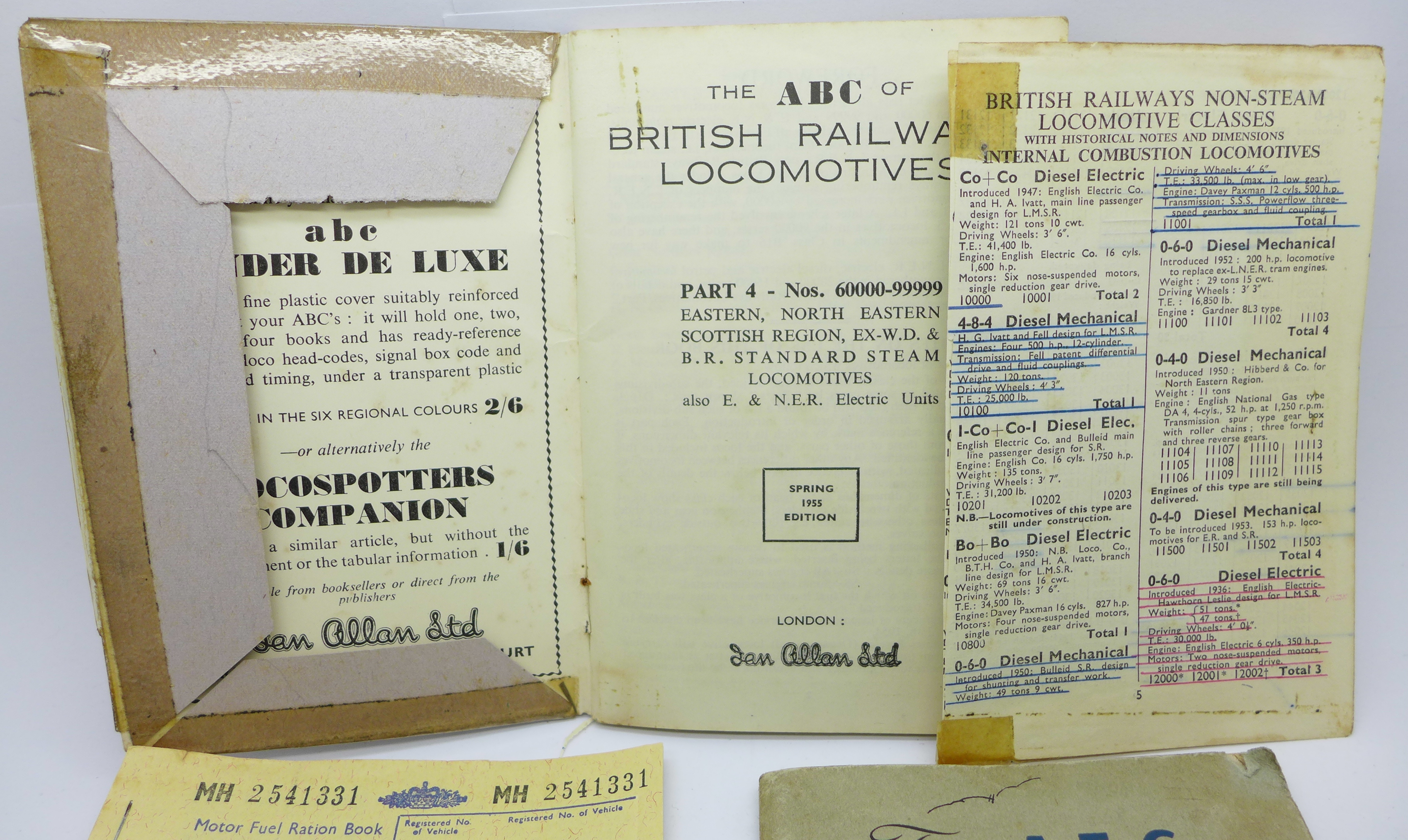 An ATC, RAF, FLEET AIR ARM handbook, two railways booklets and a Motor Fuel Ration Book - Image 2 of 6