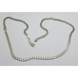 A 9ct white gold neck chain, 53.6g, 76cm