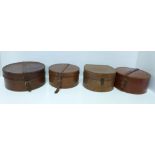 Four leather collar boxes