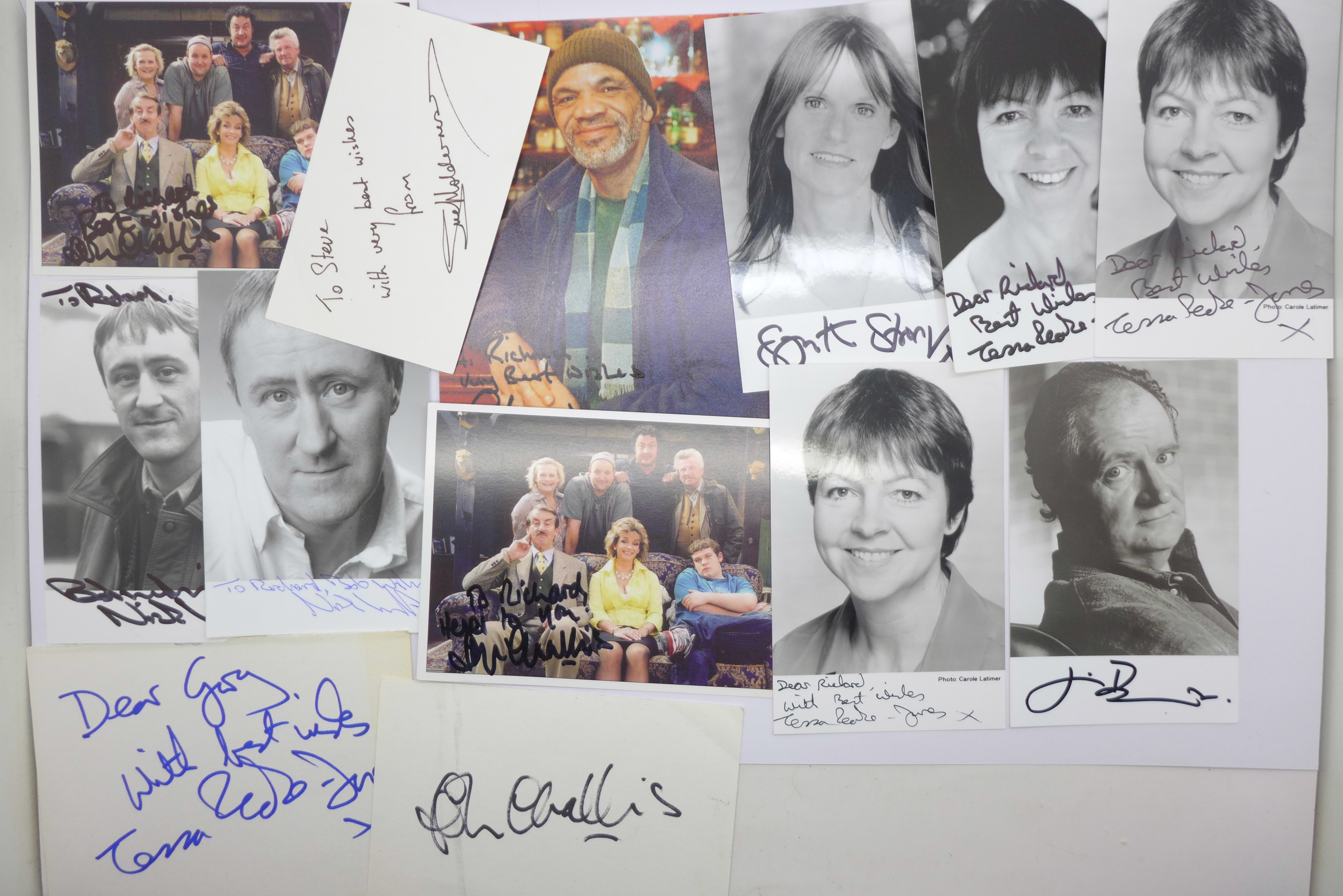 An Only Fools and Horses framed montage with autographs and cast photographs plus a collection of - Image 4 of 8