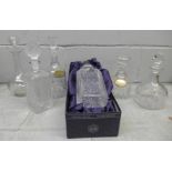 A Stuart Crystal decanter, boxed, and five other decanters **PLEASE NOTE THIS LOT IS NOT ELIGIBLE