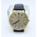 A 1970's 9ct gold cased Omega wristwatch, 32mm case