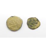 Two medieval coin weights