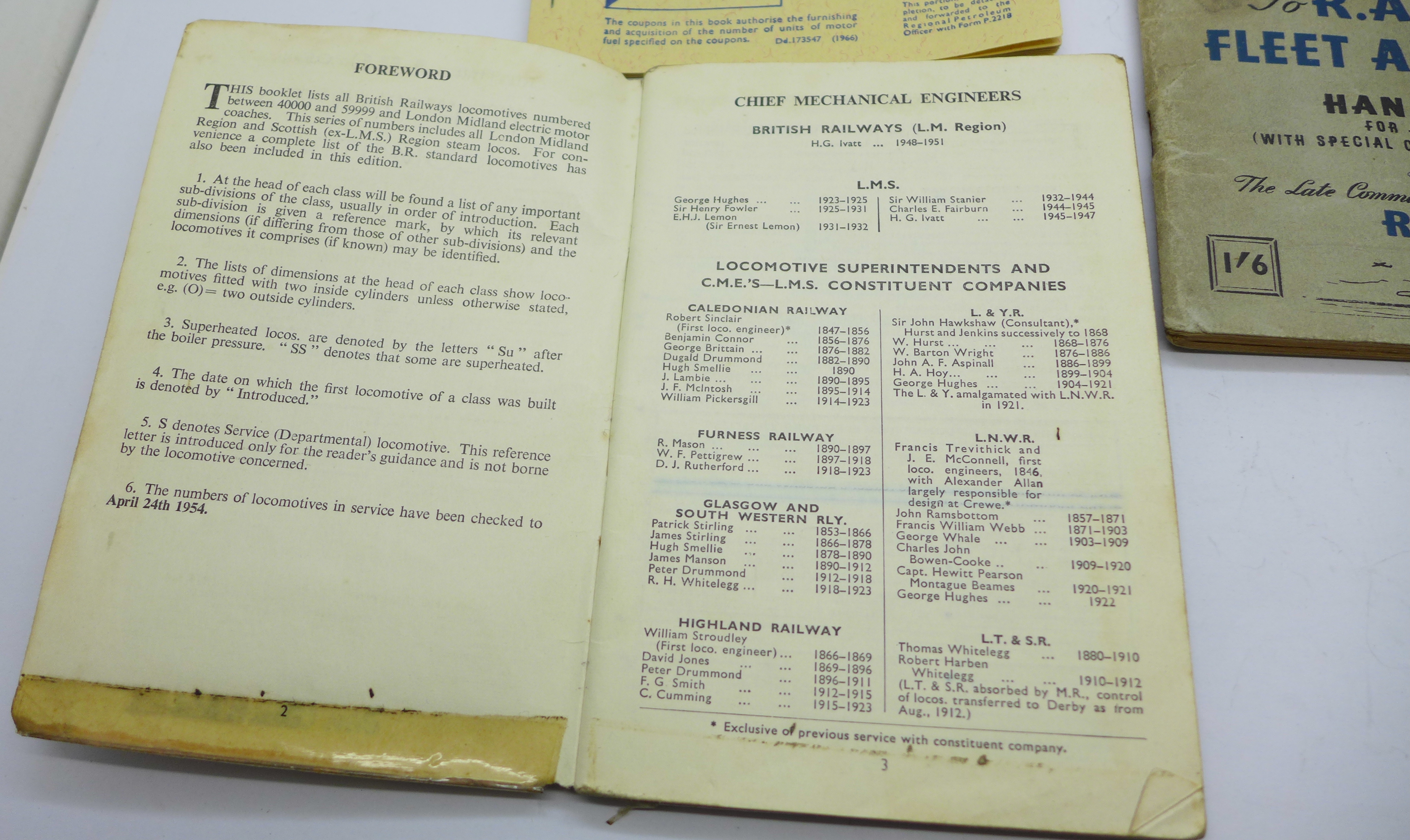 An ATC, RAF, FLEET AIR ARM handbook, two railways booklets and a Motor Fuel Ration Book - Image 4 of 6