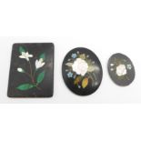 Three pietra dura plaques, largest 43mm x 57mm