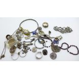 Assorted jewellery including cut steel, etc., some a/f