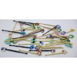 Thirty-five lace bobbins