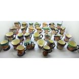 Thirty Royal Doulton miniature character mugs, two a/f