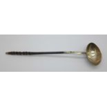 A Georgian silver ladle, possibly by Richard Crossley, London