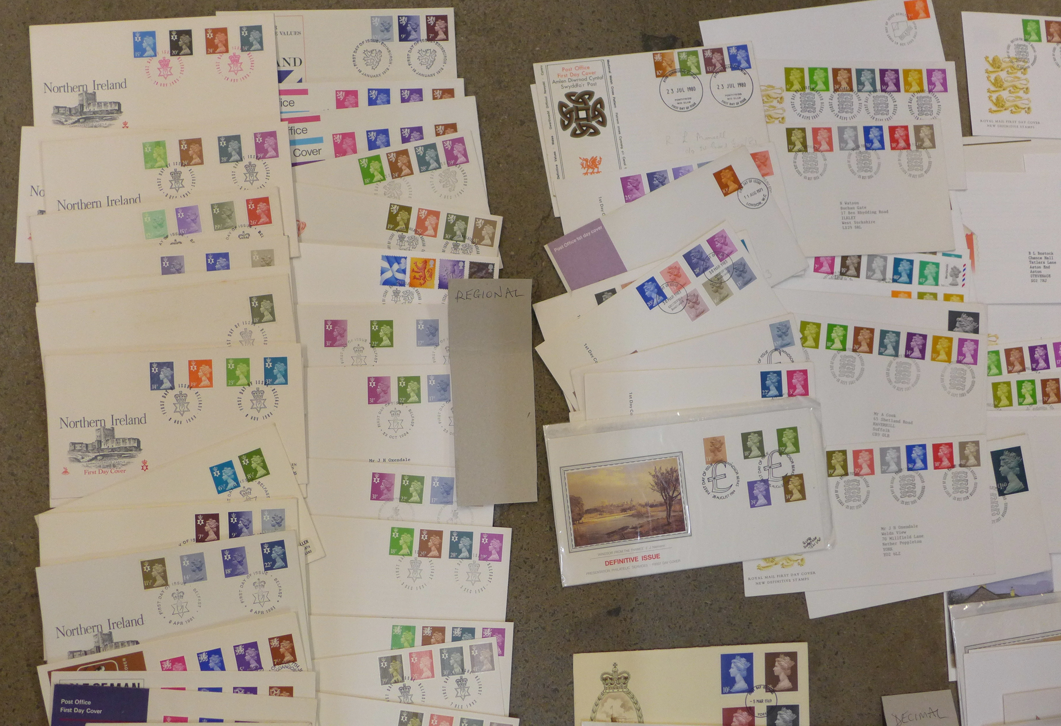 A box of GB definitive First Day Covers, £, s and d and decimal, includes high values and - Image 3 of 5