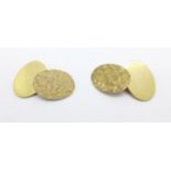 A pair of 9ct gold cufflinks, 7.5g